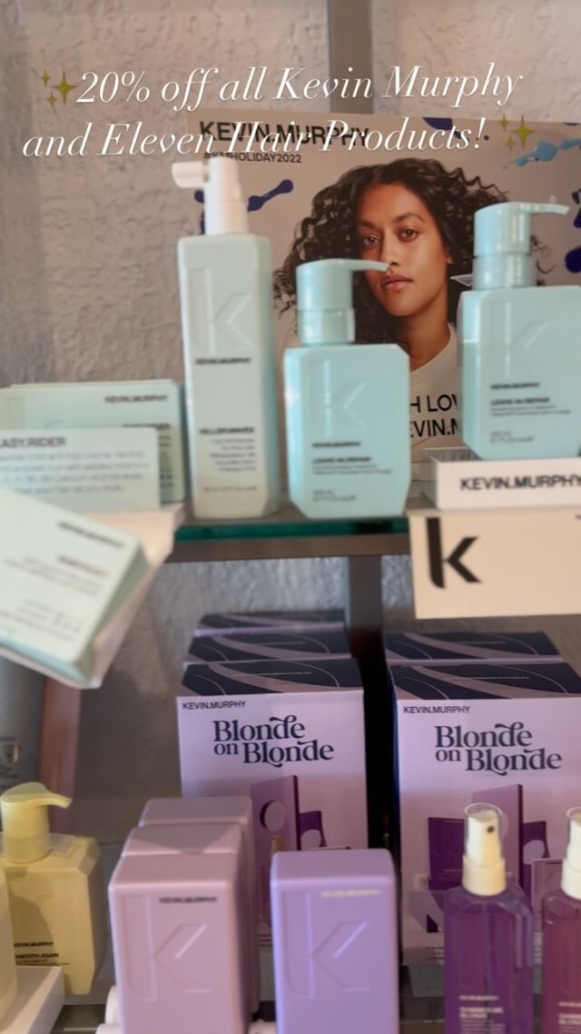 Hello everyone! 
To welcome the Holiday season ahead we are offering 20% off all Kevin Murphy and Eleven Open Stock! ✨
*Sale ends January 1st 2025 and doesn’t apply to any holiday kits.*
#suite13hairdesign #holidaysale #kevinmurphy #elevenhaircare #ottawahairstylist #ottawahair #613hair